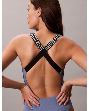 Calvin Klein Costume Da Bagno Con Spalline Incrociate - Blu