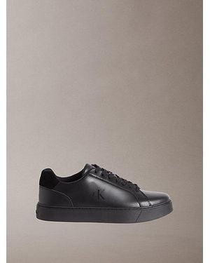 Calvin Klein Jeans Ck Baseline Leather Signature Trainers - Grey