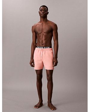 Calvin Klein Double Waistband Swim Shorts Intense Power - Brown