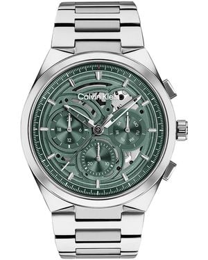 Calvin Klein Skeleton Dial Chronograph Bracelet Watch - Gray