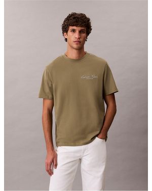 Calvin Klein Calvin Klein Small Script Logo Graphic Classic T-Shirt - Green