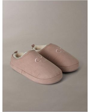 Calvin Klein Monogram Logo Slipper - Gray