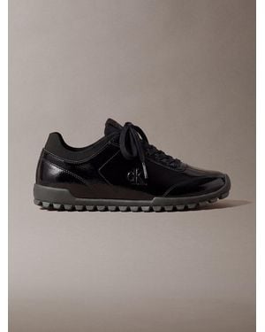 Calvin Klein Shiny Organza Runner Trainers - Brown