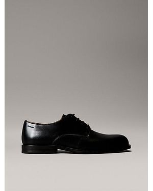 Calvin Klein Gepolsterte Derby-Schnürschuhe Aus Leder - Grau