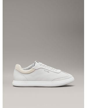 Calvin Klein Leather Low Profile Trainers - Metallic