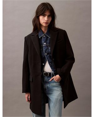Calvin Klein Tailored Single Breasted Coat - Brown