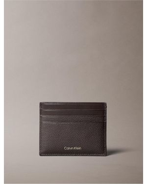 Calvin Klein Leather Classic Card Case - Gray