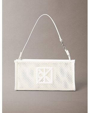 Calvin Klein Convertible Mesh Logo Shoulder Bag - Natural