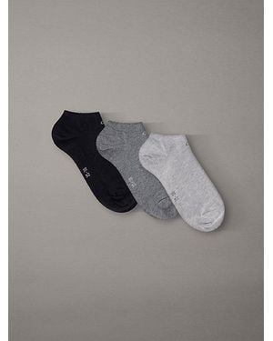 Calvin Klein Pack de 3 calcetines tobilleros de algodón elástico suave - Gris