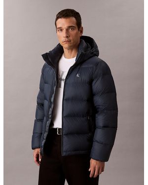 Calvin Klein Hooded Down Puffer Jacket - Blue