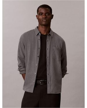 Calvin Klein Calvin Klein Melange Flannel Easy Shirt - Gray
