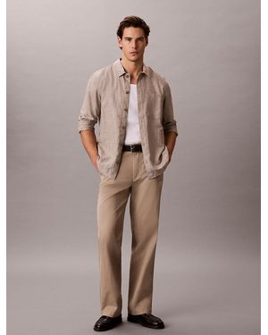 Calvin Klein 90S Straight Chino Trousers - Brown