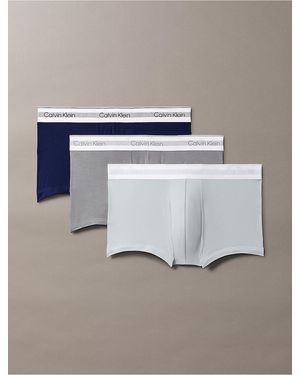 Calvin Klein Icon Modal Mesh 3-Pack Low Rise Trunk - Blue