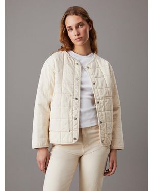 Calvin Klein Quilted Denim Jacket - Natural
