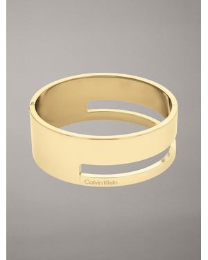 Calvin Klein Minimalistic Hinged Bangle - Grey