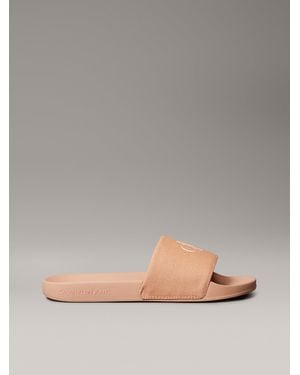 Calvin Klein Canvas Logo Sliders - Grey