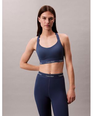 Calvin Klein Breathable Quick-Dry High Impact Sports Bra - Blue