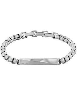 Calvin Klein Pulsera de cadena llamativa - Iconic ID - Blanco