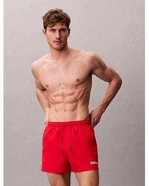 Calvin Klein Korte Zwemshort Met Trekkoord - Rood