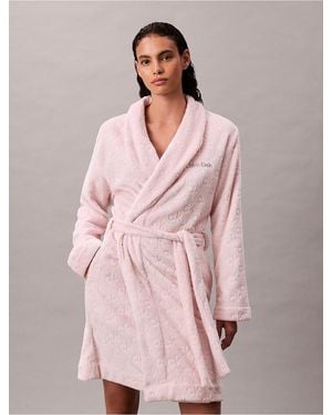 Calvin Klein Allover Logo Robe - Pink