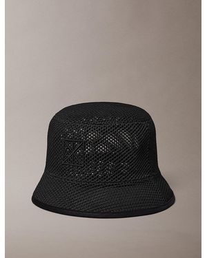 Calvin Klein Mesh Emblem Logo Bucket Hat - Black