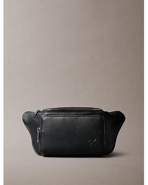Calvin Klein Pebbled Logo Strap Bum Bag - Grey