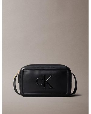 Calvin Klein Embossed Monogram Camera Bag - Black