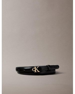 Calvin Klein Skinny Leather Monogram Logo Belt - Multicolour