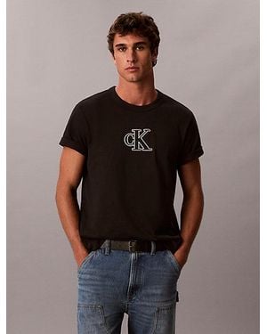 Calvin Klein Jeans Heavy Jersey Logo Appliqué T-Shirt - Black
