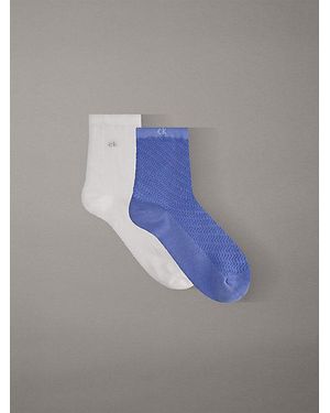 Calvin Klein 2-Pack Enkelsokken Met Zachte Textuur - Blauw