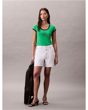Calvin Klein Calvin Klein Monogram Logo Shape Graphic Slim T-Shirt - Green