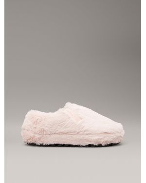 Calvin Klein Faux Fur Slippers - Pink