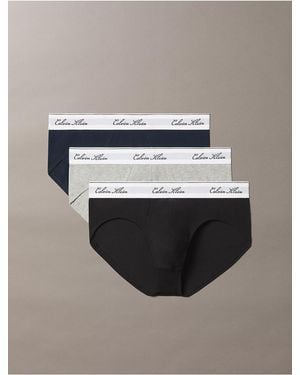 Calvin Klein Icon Cotton Stretch Script 3-Pack Hip Brief - Multicolor