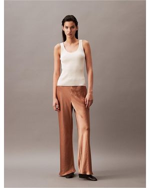 Calvin Klein Crushed Satin Wide Leg Pants - Multicolor