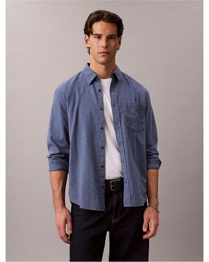 Calvin Klein Calvin Klein Melange Flannel Easy Shirt - Blue