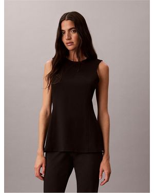 Calvin Klein Ponte Sleeveless Top - Black