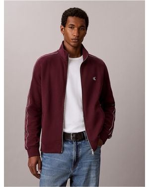 Calvin Klein Calvin Klein Logo Tape Full Zip Jacket - Purple