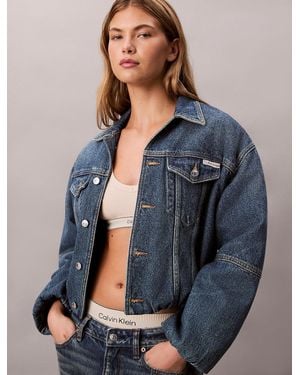 Calvin Klein Relaxed Denim Bubble Jacket - Blue