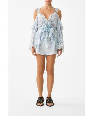 CAMILLA Tuck Front Short The Hum Of The Alhambra - Blue