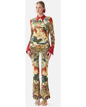 CAMILLA High Waisted Flared Trouser Meet Me - Metallic