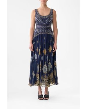 CAMILLA Jersey Tank Dress With Contrast Skirt The Imperial Gate - Blue