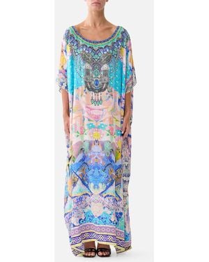 CAMILLA Round Neck Kaftan Gaudi Tribute - Blue