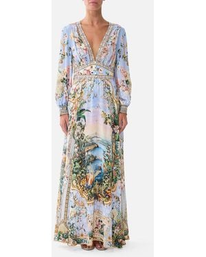 CAMILLA Button Dress With Shaped Waistband Sisi Society - White