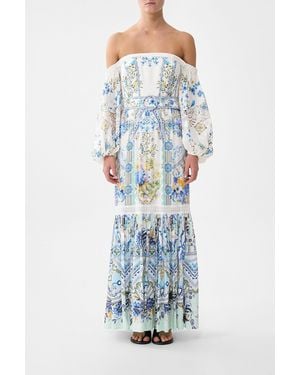 CAMILLA Puff Sleeve Corset Dress My Homespun Heart - Blue