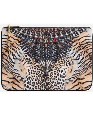 CAMILLA Small Canvas Clutch Jaguar - Metallic