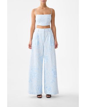 CAMILLA Wide Leg Waisted Pant Seville Sweetheart - Blue