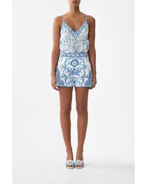 CAMILLA Shorts With Side Flounce Isnik Lullaby - Blue