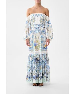 CAMILLA Puff Sleeve Corset Dress My Homespun Heart - Blue