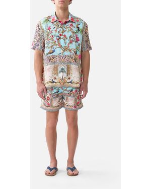 CAMILLA Short Sleeve Oversized Shirt Sultans And Queens - Blue
