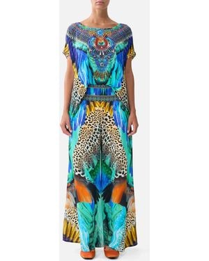 CAMILLA Loose Fit Tee Jungle Flight - Blue